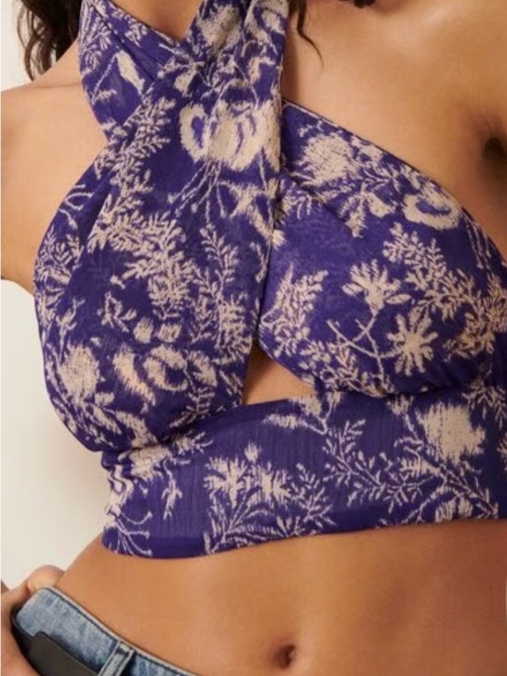 Ba&sh Cross-Front Halter Crop Top